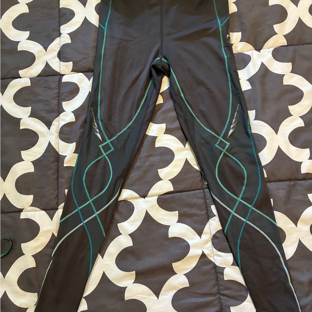 CW-X Black and Green Track Pants